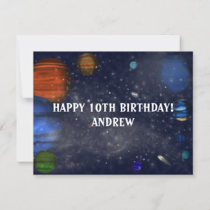 Weltraum mit Planeten und Galaxien