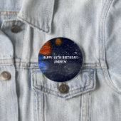 Weltraum mit Planeten und Galaxien Button (Beispiel)