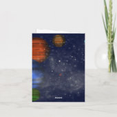 Weltraum mit Planeten und Galaxien Einladung (Rückseite)