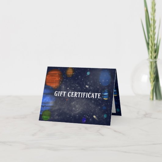 Weltraum mit Planeten und Galaxien-Geschenk (Vorderseite)