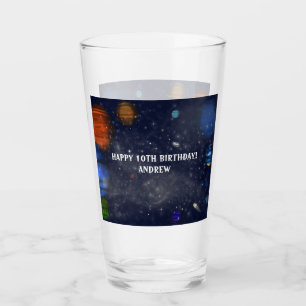 Weltraum mit Planeten und Galaxien Glas