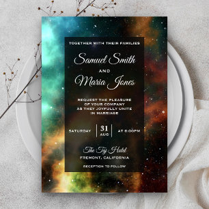 Weltraum-Nebel Farbige Galaxie Hochzeitseinladung Einladung