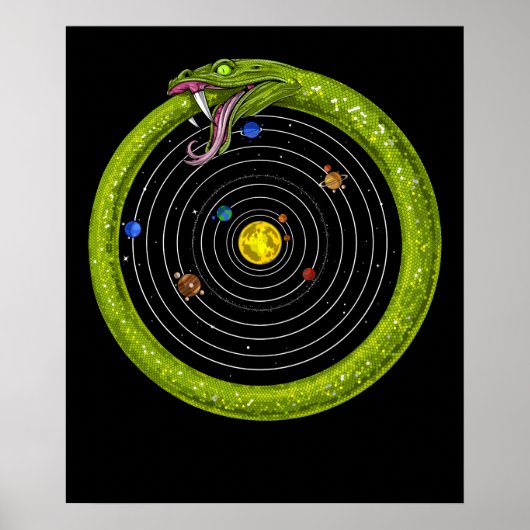 Weltraum-Ouroboros-Sonnensystem Poster (Vorne)