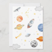 Weltraum Party Astronaut 2. Geburtstag Einladung (Rückseite)
