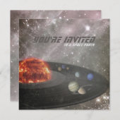 Weltraum Party Geburtstagsfeier Einladung (Vorne/Hinten)