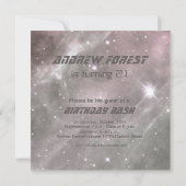 Weltraum Party Geburtstagsfeier Einladung (Rückseite)