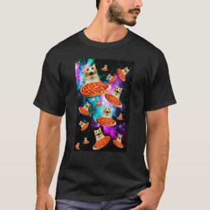 Weltraum-Pizza-Katze-Astronaut-Kätzchen-Sarkasmus- T-Shirt