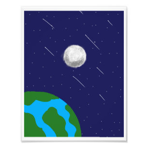 Weltraum Planet und Mond Acryl-Puzzle Fotodruck
