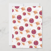 Weltraum-Planet Wasserfarben-Girl Einladung (Rückseite)