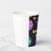 Weltraum Planeten Blue Birthday Pappbecher (Rechts)