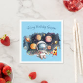 Weltraum Planeten Blue Birthday Serviette (Beispiel)