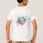 Weltraum Planeten Blue First Birthday T-Shirt (Rückseite)