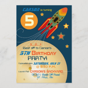 Weltraum, Planeten und Sterne Geburtstag Einladung