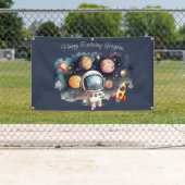 Weltraum Planets Blue Happy Birthday Banner (Insitu)