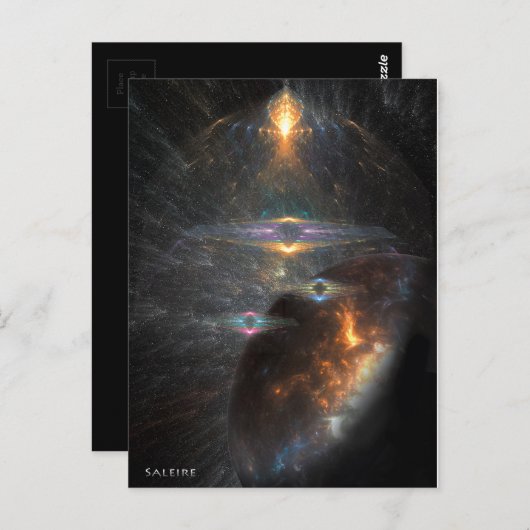 Weltraum Postkarte (Vorne/Hinten)