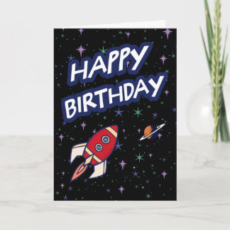 Weltraum-Rakete Glückwunschkarte zum Geburtstag fü Karte