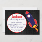 Weltraum, Rakete, Raumschiff Geburtstag Einladung (Vorderseite)