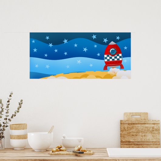 Weltraum-Rakete - Sonderposter-Druck Poster (Küche)