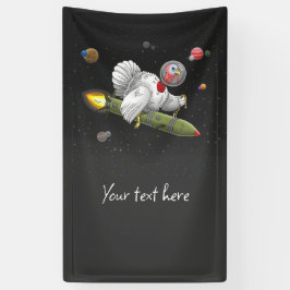 Weltraum-Raketen Truthahn Banner