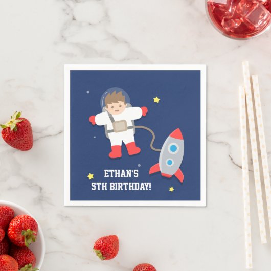 Weltraum-Raumfahrer-Geburtstagsparty Serviette (Beispiel)