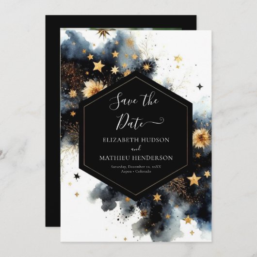 Weltraum Rustikale Hochzeit Save The Date (Vorne/Hinten)