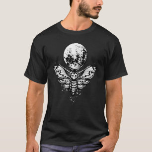Weltraum Schmetterling Mond Sterne Minimale Kunst  T-Shirt