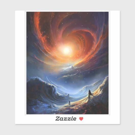 Weltraum - Sci Fi Landschaft Kunst, Dichtung und M Aufkleber (Blatt)