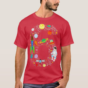 Weltraum Sechster Geburtstag Astronaut Nummer sech T-Shirt