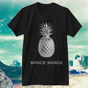 Weltraum Snack Silber Ananas T-Shirt