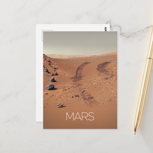 Weltraum, Sonnensystem, Planet-Mars, Neugier Postkarte (Vorderseite/Rückseite Beispiel)