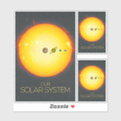 Weltraum, Sonnensystem, Sonne und Planeten Aufkleber (Blatt)