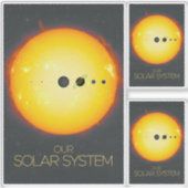 Weltraum, Sonnensystem, Sonne und Planeten Aufkleber (Vorderseite)