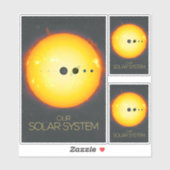 Weltraum, Sonnensystem, Sonne und Planeten Aufkleber (Blatt)