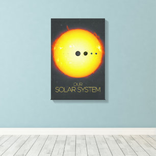 Weltraum, Sonnensystem, Sonne und Planeten Leinwanddruck