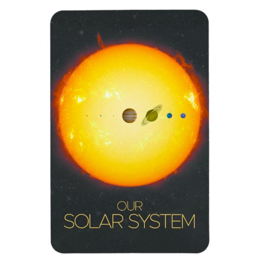Weltraum, Sonnensystem, Sonne und Planeten Magnet (Vertikal)