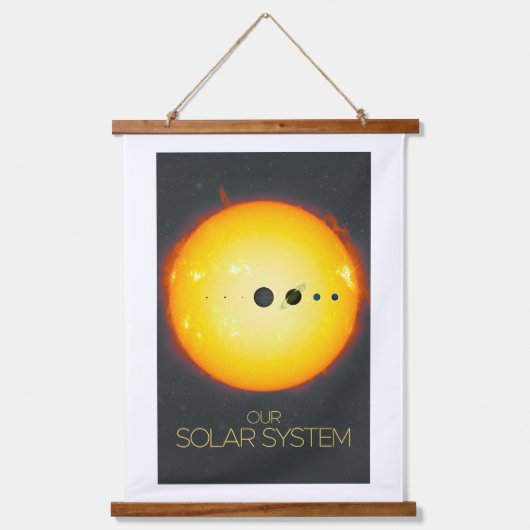 Weltraum, Sonnensystem, Sonne und Planeten Wandteppich Mit Holzrahmen (Vorderseite)