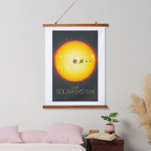Weltraum, Sonnensystem, Sonne und Planeten Wandteppich Mit Holzrahmen (Schlafzimmer)