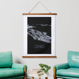 Weltraum, Sonnensystem, Zwergplanet Ceres Wandteppich Mit Holzrahmen