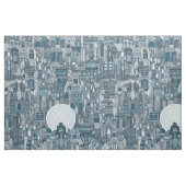 Weltraum-Stadt Mono Blau Stoff (Fat Quarter (45,7 x 55,9 cm))