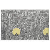 Weltraum Stadt Sonne sw Stoff (Fat Quarter (45,7 x 55,9 cm))