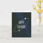 Weltraum Starry Night Universe Happy Birthday Karte (Gelbe Blume)