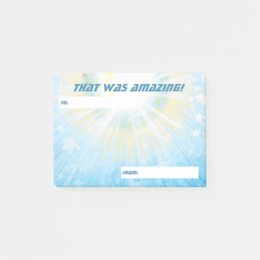 Weltraum-Sterne: kudos Anerkennung der Mitarbeiter Post-it Klebezettel (Vorderseite)