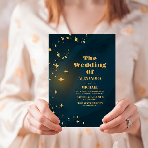 Weltraum Sternenuniversum Aquamarine Galaxie Hochz Einladung