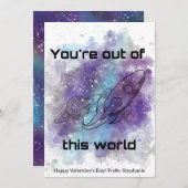 Weltraum-Themenklassenzimmer Valentinstag-Karte Feiertagskarte (Vorne/Hinten)