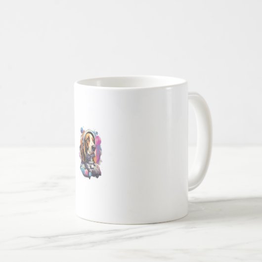 Weltraum Tree Walker Coonhound Dog Astronaut Kaffeetasse (VorderseiteRechts)