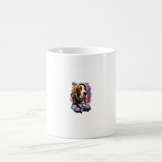 Weltraum Tree Walker Coonhound Dog Astronaut Kaffeetasse (Mittel)