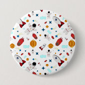 Weltraum- und Astronautenmuster des Kindes Button (Vorderseite)