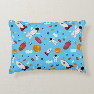 Weltraum- und Astronautenmuster des Kindes Dekokissen