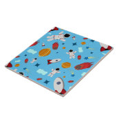 Weltraum- und Astronautenmuster des Kindes Fliese (Seite)