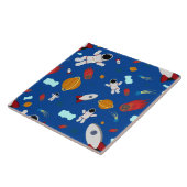 Weltraum- und Astronautenmuster des Kindes Fliese (Seite)